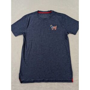 GOAT‎ USA Men's M Blue T-Shirt w/ USA Goat Logo Polyester Blend